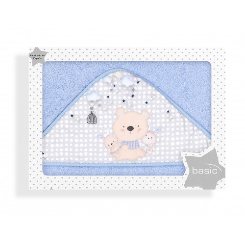 Capa de baño Osito Love Azul Interbaby