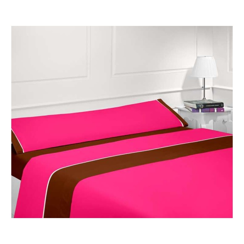 Juego sábanas verano chocolate-beige - Cama 90