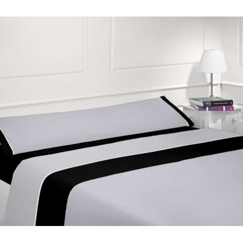 Juego sábanas verano preto-cinza - Cama 105