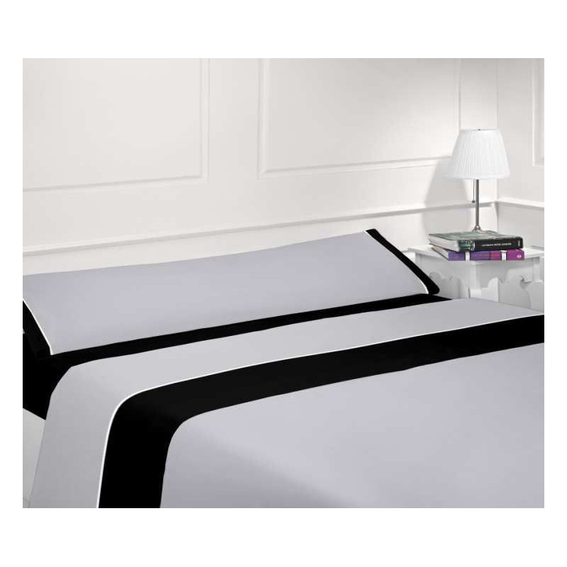 Juego sábanas verano preto-cinza - Cama 135