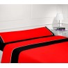 Juego sábanas verano preto-vermelho - Cama 135
