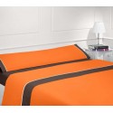 Juego sábanas verano chocolate-naranja - Cama 180