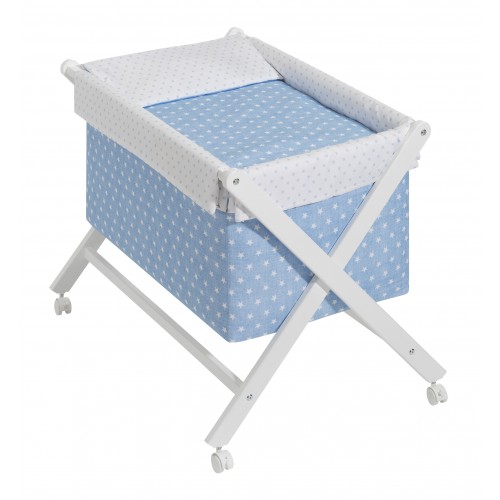 Minicuna Plegable Star Gris Azul Interbaby