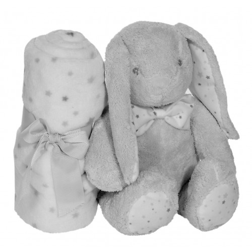 PELUCHE+MANTA MOD LAPIN GRIS