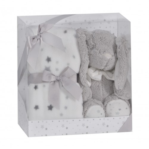 PELUCHE+MANTA MOD LAPIN GRIS