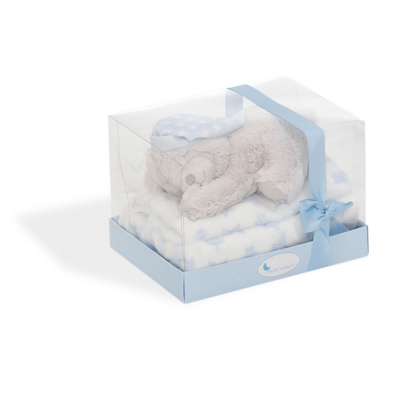 PELUCHE + MANTA MOD OSO TUMBADO AZUL