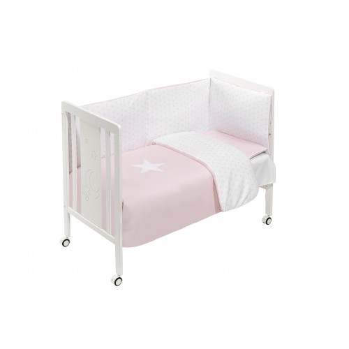 CUNA MONET PREMIUM+COORDINADO ESTRELLA ROSA