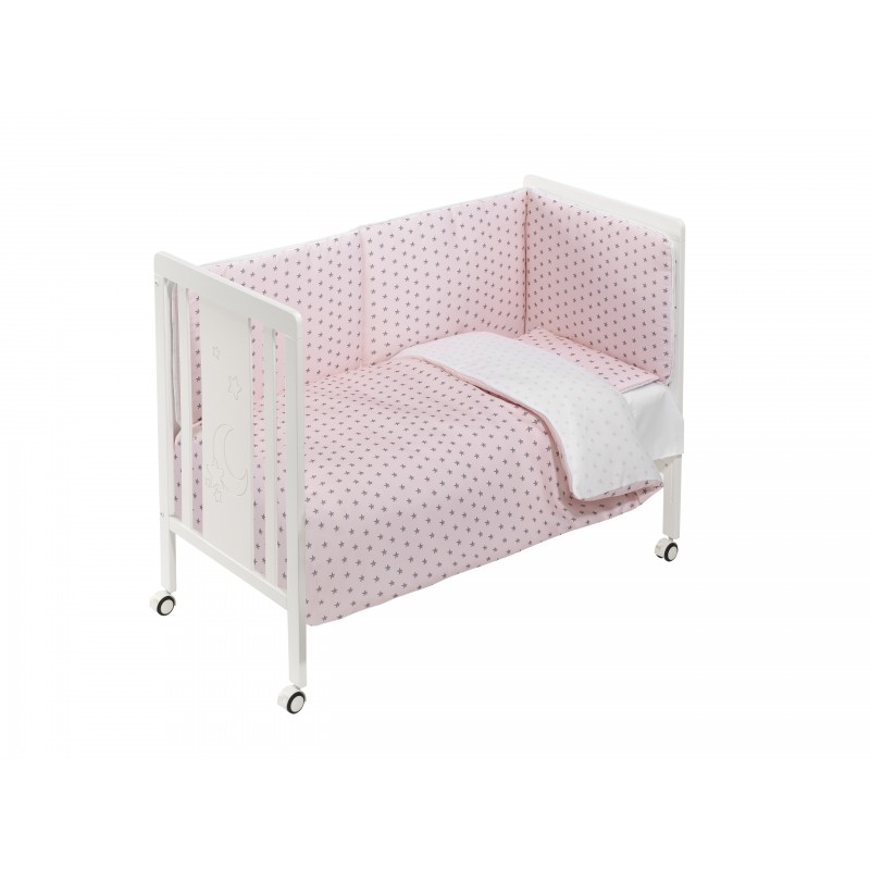 CUNA MONET PREMIUM+COORDINADO ESTRELLA MAR ROSA