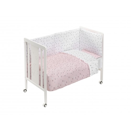 CUNA MONET PREMIUM+COORDINADO CORONA ROSA