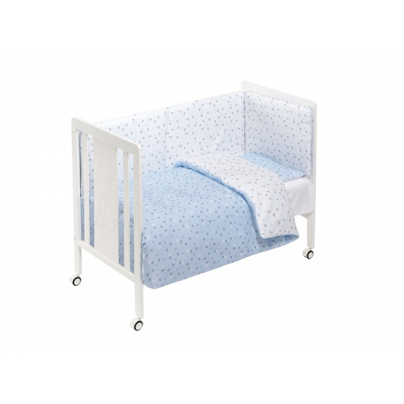 CUNA MONET PREMIUM+COORDINADO CORONA AZUL