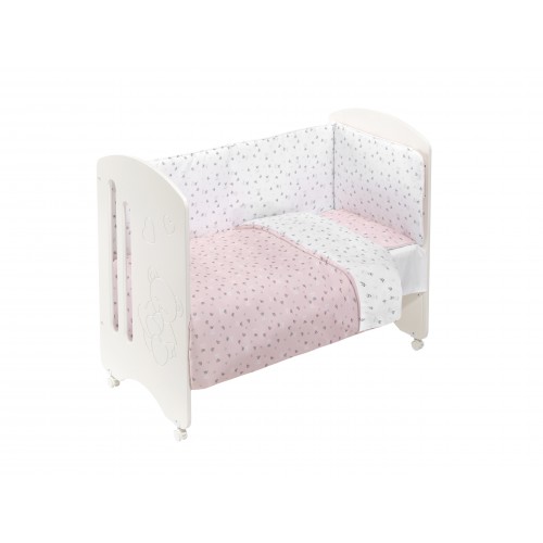 CUNA LOVELY PREMIUM+COORDINADO CORONA ROSA