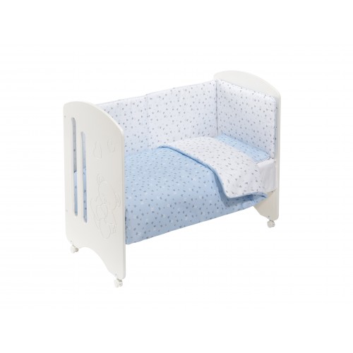 CUNA LOVELY PREMIUM+COORDINADO CORONA AZUL