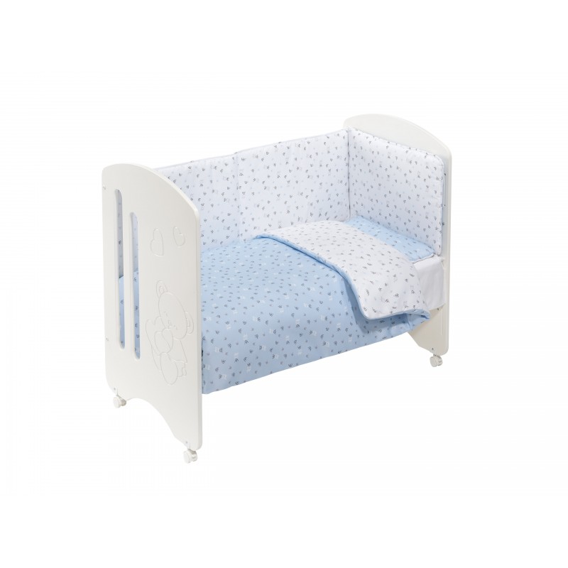 CUNA LOVELY PREMIUM+COORDINADO CORONA AZUL