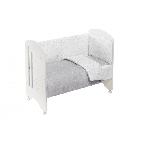 CUNA LOVELY PREMIUM+COORDINADO UNIVERSO GRIS