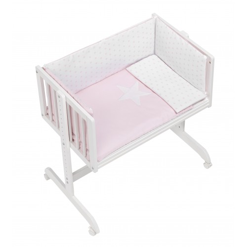 MINICUNA COLECHO +COORDINADO ESTRELLA ROSA
