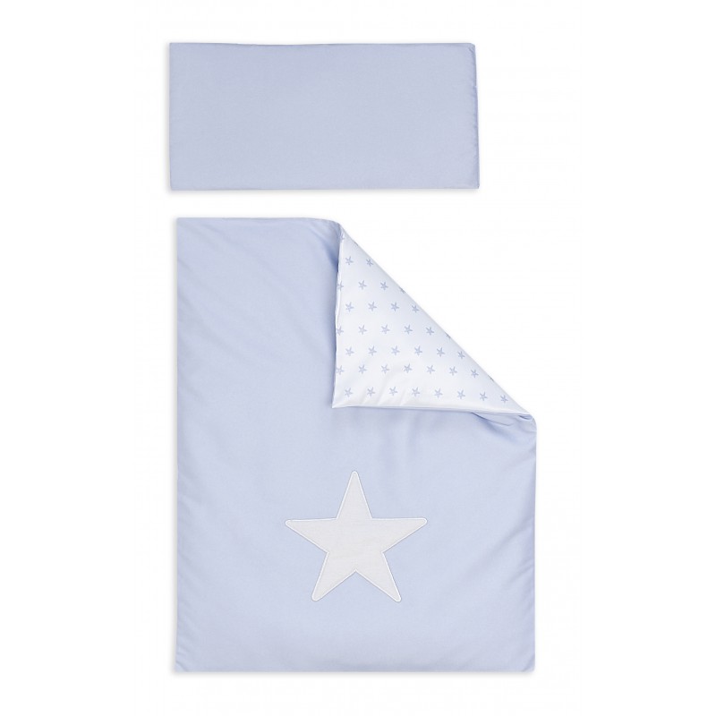 MINICUNA TIJERA+TEXTIL MOD ESTRELLA BORDADA AZUL