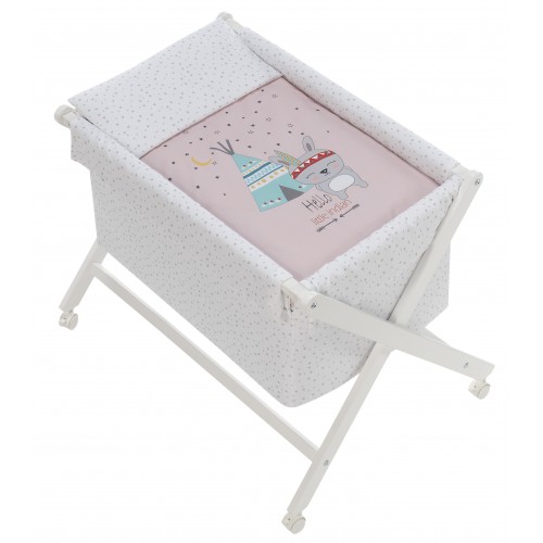 MINICUNA MADERA TIJERA MOD TIPI OSO ROSA