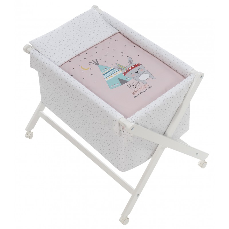 MINICUNA MADERA TIJERA MOD TIPI OSO ROSA