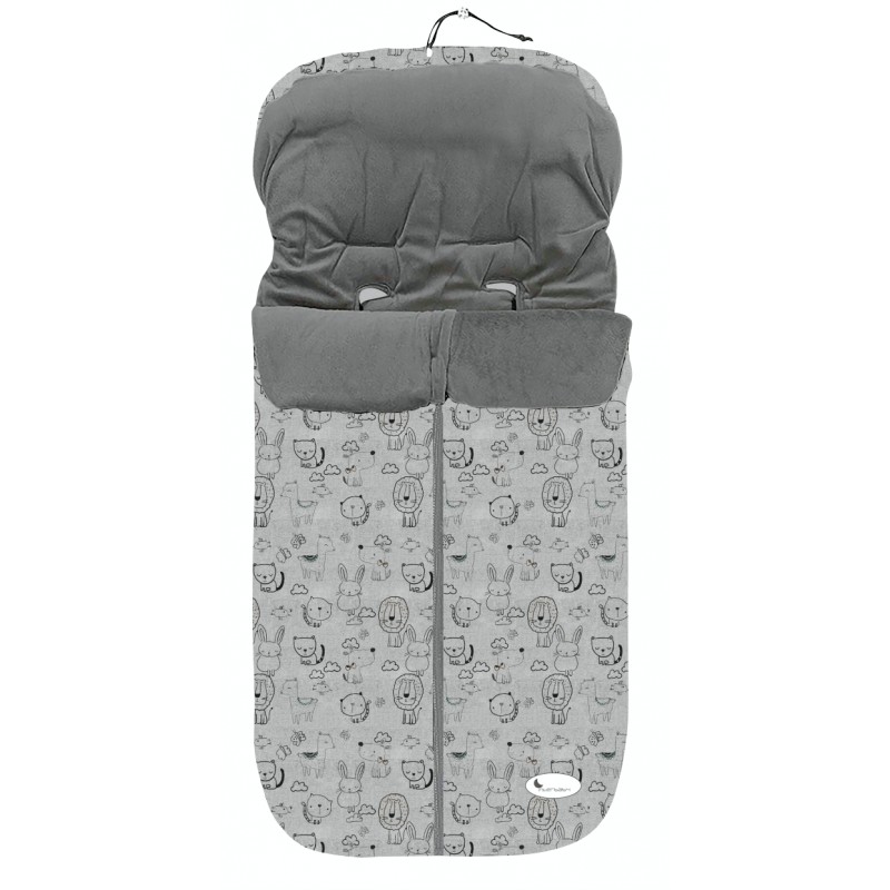 SACO CARRO UNIVERSAL MOD CONTINUO ANIMALES GRIS