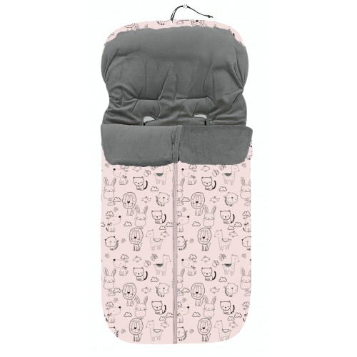SACO CARRO UNIVERSAL MOD CONTINUO ANIMALES ROSA