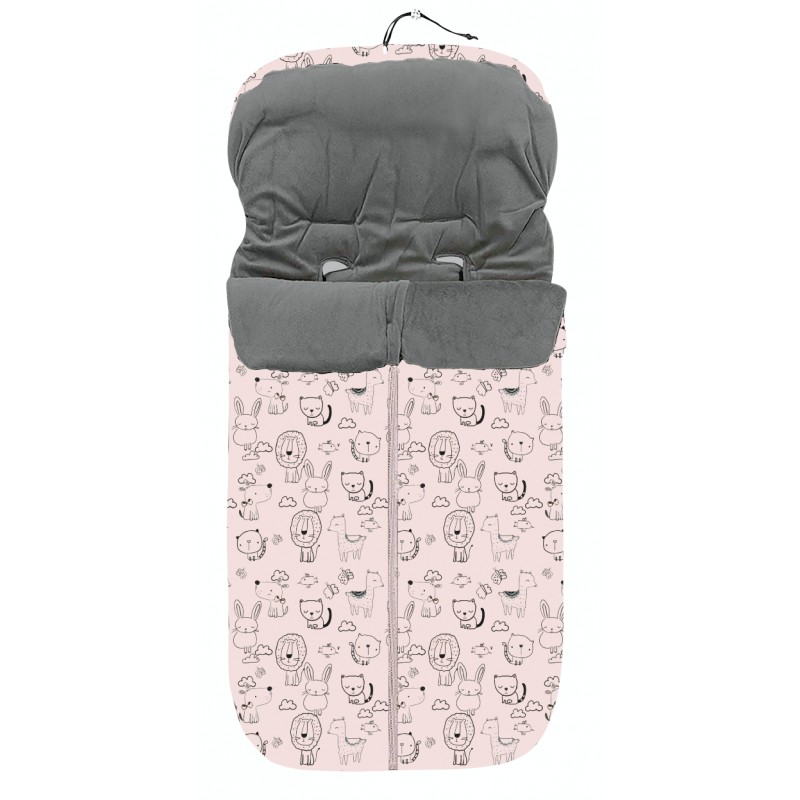 SACO CARRO UNIVERSAL MOD CONTINUO ANIMALES ROSA