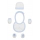 SET REGALO 4 PCS 100% ALGT 0-6 M(GORRO-PEUCOS-MANOPLAS-BABERO) AZUL