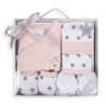 SET REGALO 5 PCS 100% ALGT 0-6 M MOD ESTRELLAS ROSA
