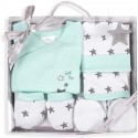 SET REGALO 5 PCS 100% ALGT 0-6 M MOD ESTRELLAS VERDE