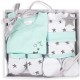 SET REGALO 5 PCS 100% ALGT 0-6 M MOD ESTRELLAS VERDE