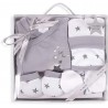 SET REGALO 5 PCS 100% ALGT 0-6 M MOD ESTRELLAS GRIS