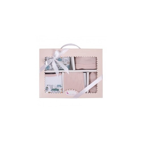 SET REGALO 5 PCS100% ALG T 0-6 MOD ANIMALITOS ROSA