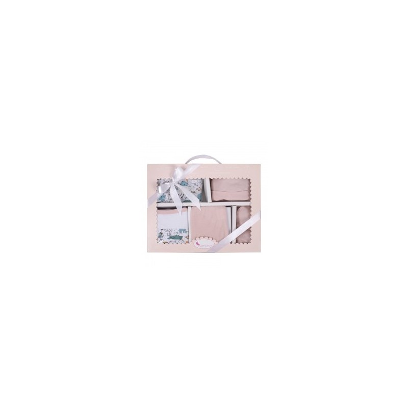 SET REGALO 5 PCS100% ALG T 0-6 MOD ANIMALITOS ROSA