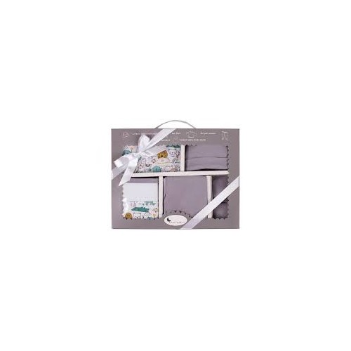 SET REGALO 5 PCS100% ALG T 0-6 MOD ANIMALITOS GRIS