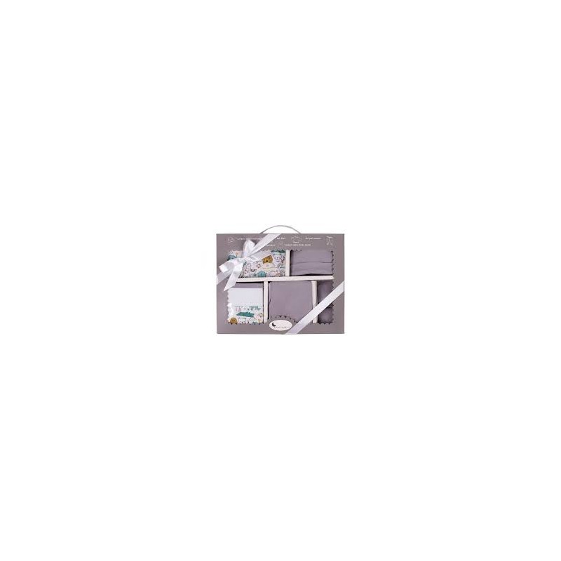 SET REGALO 5 PCS100% ALG T 0-6 MOD ANIMALITOS GRIS