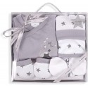 SET REGALO 5 PZS 100% ALGO TALLA 0-6(ESTRELLA) GRIS
