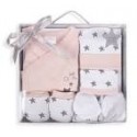SET REGALO 5 PZS 100% ALGO TALLA 0-6(ESTRELLA) ROSA