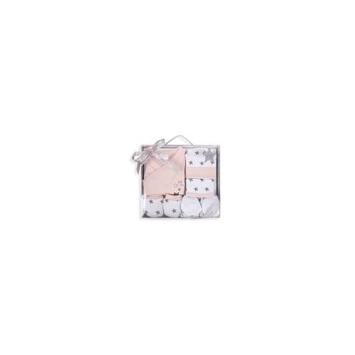 SET REGALO 5 PZS 100% ALGO TALLA 0-6(ESTRELLA) ROSA
