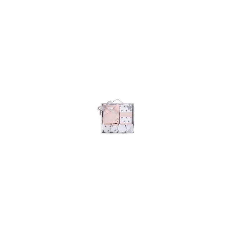SET REGALO 5 PZS 100% ALGO TALLA 0-6(ESTRELLA) ROSA