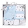 SET REGALO 5 PZS 100% ALGO TALLA 0-6(ESTRELLA) AZUL