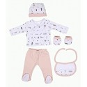 SET REGALO 5 PCS 100% ALGT 0-6 MOD INDIO ROSA