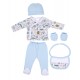 SET REGALO 5 PCS100% ALG T 0-6 MOD ANIMALITOS AZUL
