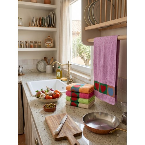 6 paños de cocina con cenefa
